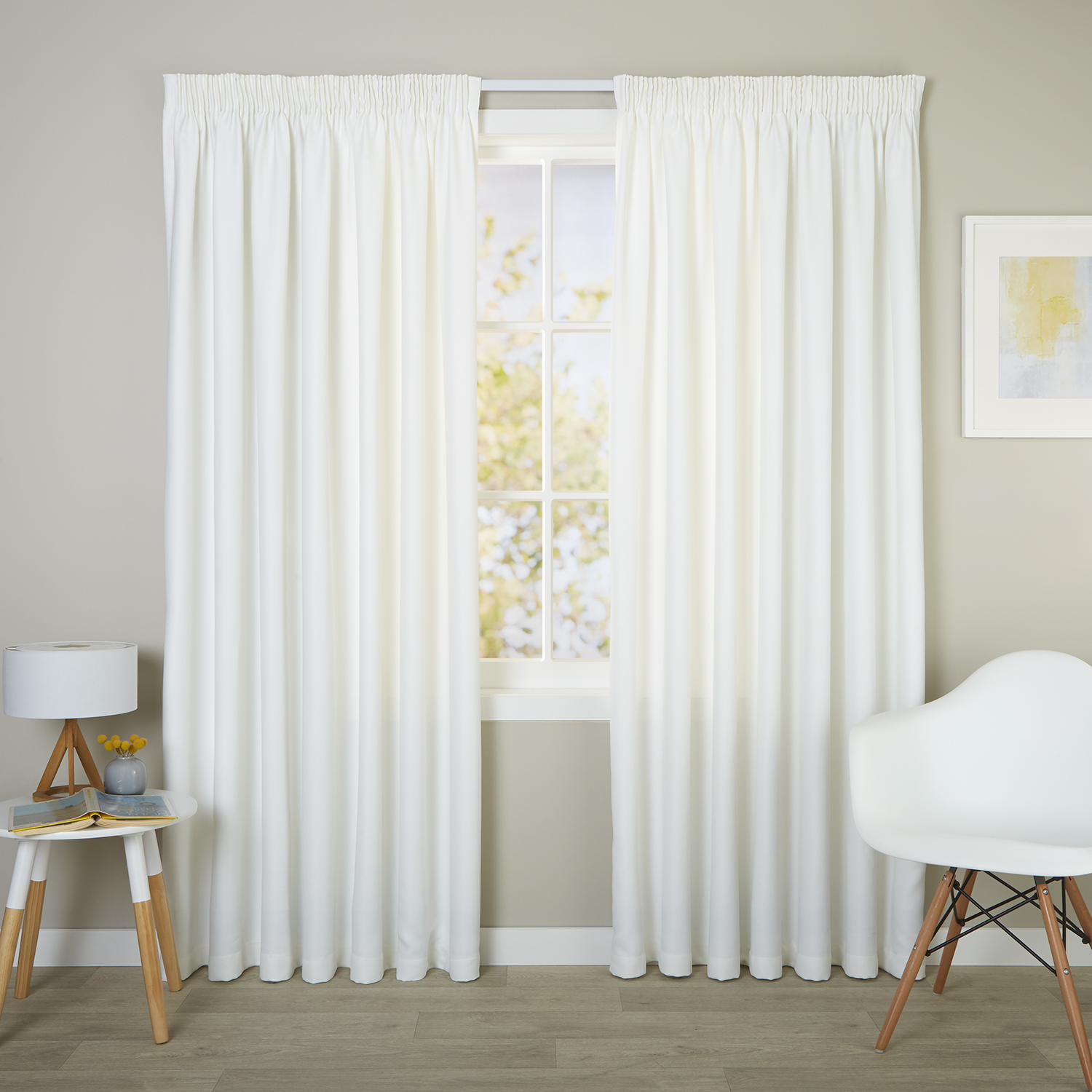 Triple-Weave Lining Curtain White - Readymade Pencil Pleat Lining